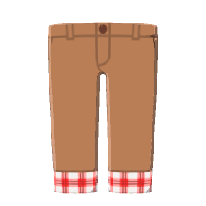 Checkered-hem pants